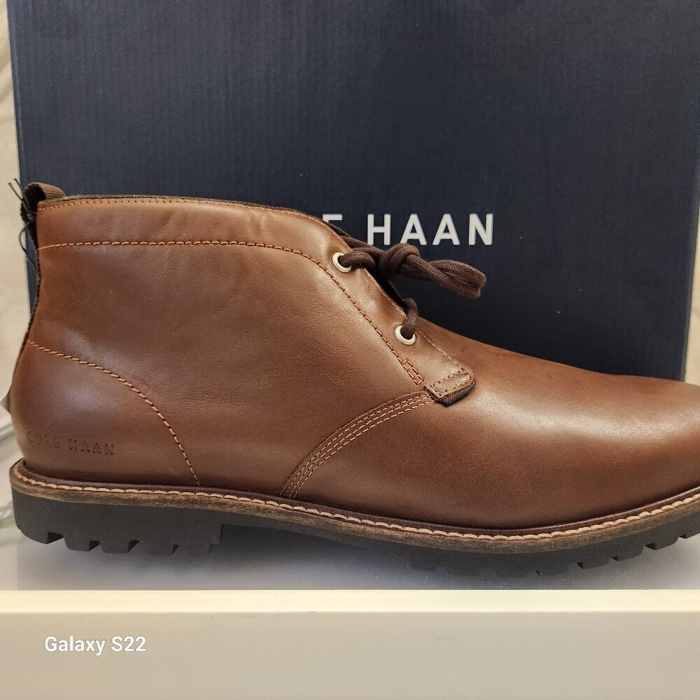 Cole Haan Midland Lug Chukka booties. Leather. NIB. Men's. Size 8.5